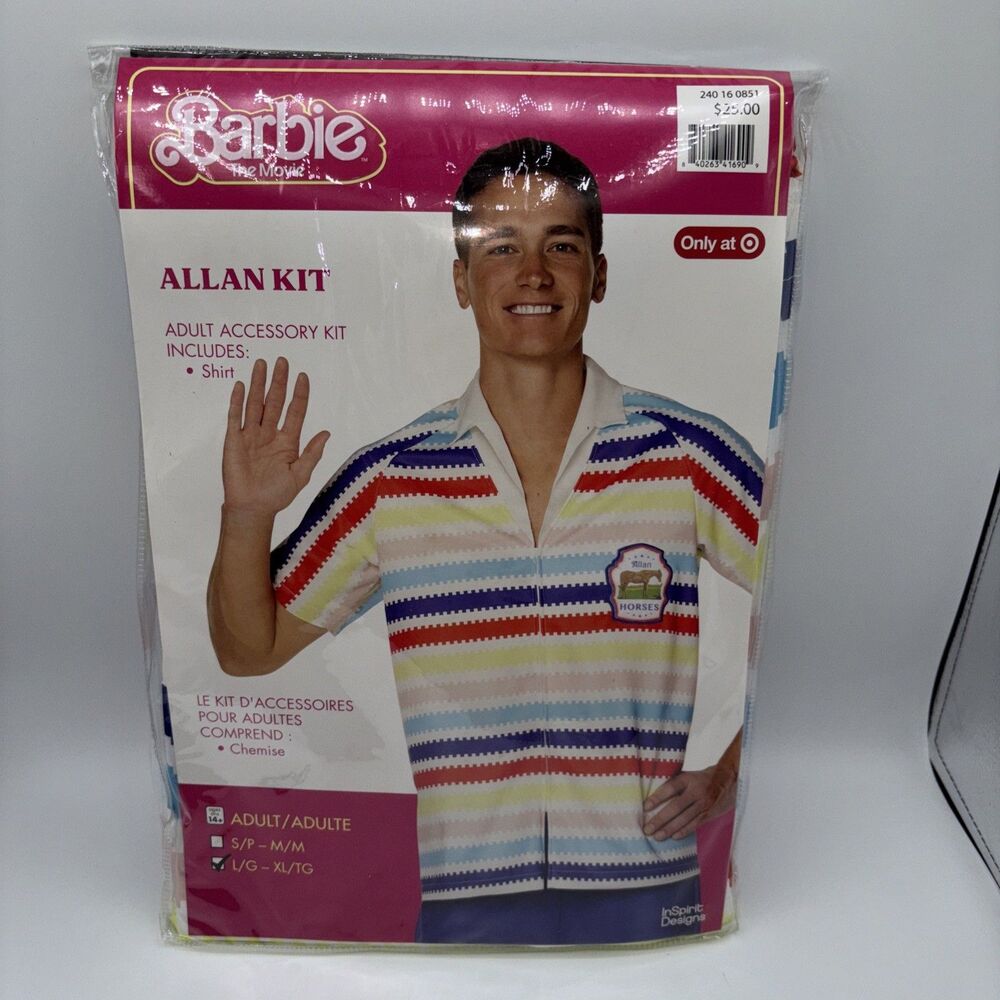 Barbie The Movie: Adult Allan Halloween Costume-Party Shirt-Cosplay- L-XL NWT